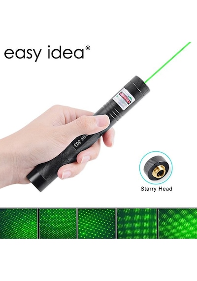 Green Laser Pointer Şarjlı Güçlü Yeşil Lazer Metal Kasa