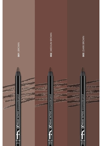 Flormar Extreme Tattoo Yumuşak Dokulu Pudra Bitişli Uzun Süre Kalıcı Fırçalı Kaş Kalemi 002 Medium Brown