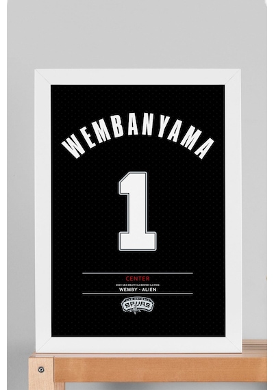 Victor Wembanyama Forma Çerçeveli Tablo - Nba San Antonio Spurs Jersey
