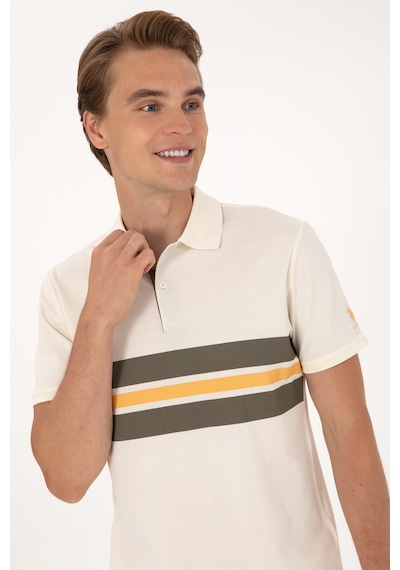 U.S. Polo Assn. Erkek Regular Fit Krem Polo Yaka Tişört 50306808-VR071