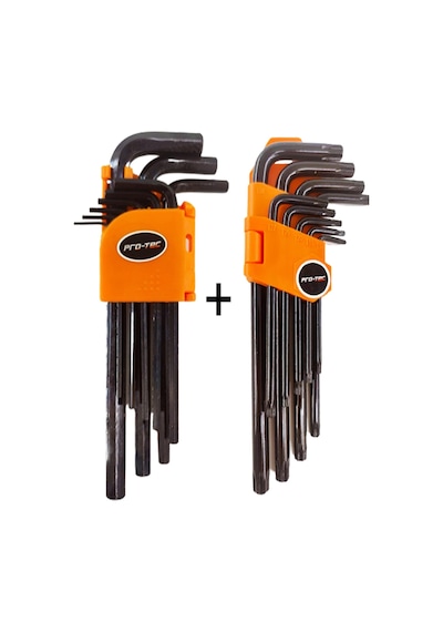 Torx & Alyan Seti Profesyonel 2 Set Alyan & Torx Alyan Takım 18 Parça 2 Set