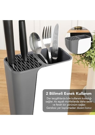 Çok Fonksiyonlu Mutfak Düzenleyici, 2-3 Bölmeli Ayarlanabilir Genişlik, Çatal Kaşık Bıçak Tutucu, 17-24 Cm Genişlik Siyah 0 Çok Fonksiyonlu Mutfak Düzenleyici, 2-3 Bölmeli Ayarlanabilir Genişlik, Çatal Kaşık Bıçak Tutucu, 17-24 Cm Genişlik Siyah 0