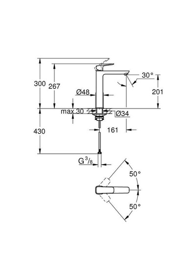 Grohe Cubeo Lavabo Bataryası 1/2 XL-Boyut - 1017290000 Gümüş