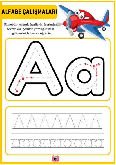 Okul Öncesi Çizgi-alfabe-rakam Çalışması Yaz-sil Kitap Seti 3 Ki
