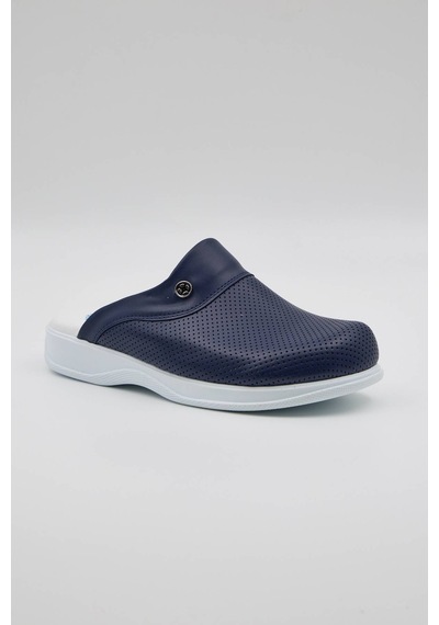 Term-0013 Quicksteps Professional Erkek Anatomik Ve Comfort Sabo Terlik Lacivert Beyaz Lacivert - Beyaz