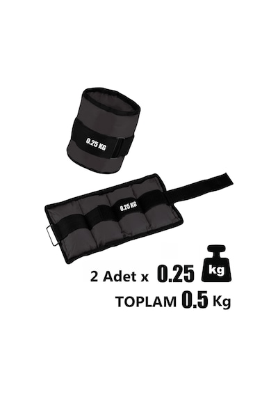 Spor Byfit 0,25 Kg x 2 Adet Siyah El veya Ayak Bileği Ağırlığı Siyah