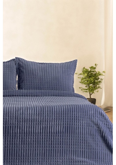Merinos Modern Line 3 Parça Battaniye Seti - Lacivert