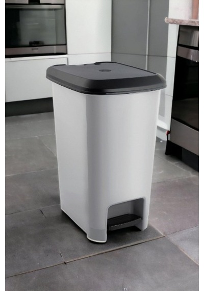 Slim Pedallı Çöp Kovası 25 Litre Gri Çöp Kovası Çok Renkli