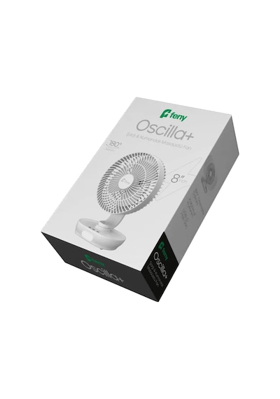 Feny Fn-f88, Oscilla+, Beyaz, 3 Kademeli Hız, 150 Derece Otomatik Salınım, 8&quot Kanat, Masaüstü, Gece Lambası, Dahili 3000mah Bataryalı, Type-c Şarj Girişli, Vantilatör