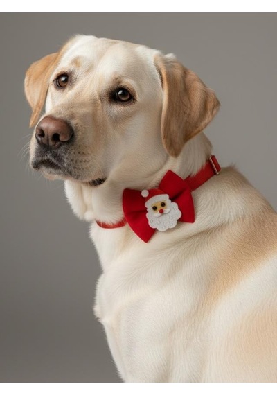 Rudolph Köpek Papyon Tasması Kırmızı Fiyonk Boyun Aksesuarı Noel Temalı Köpek Süsü Orta Ve Büyük Irklar İçin