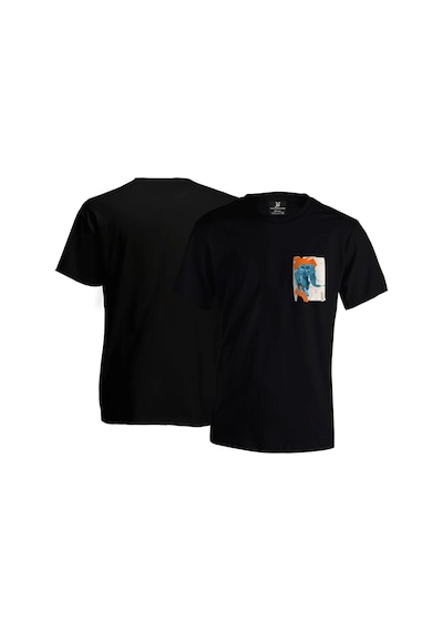 Elephant Tasarım T-shirt - Siyah