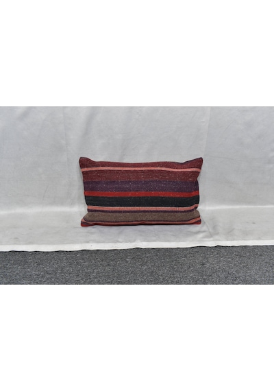 Zehra Abla Halı Yeni El Dokuma Dekoratif Lumbar Kilim Kırlent Yastık Kılıfı 6114