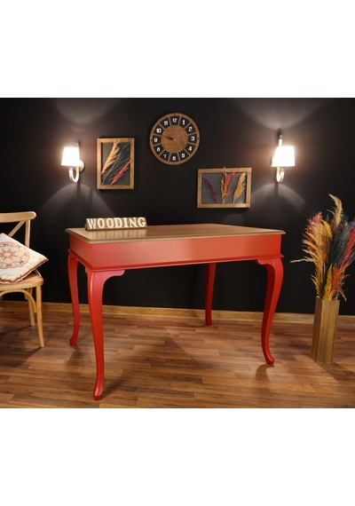 Wooding-Mobilya Wooding 120 Cm Masif Kırmızı Naturel Yemek Masası