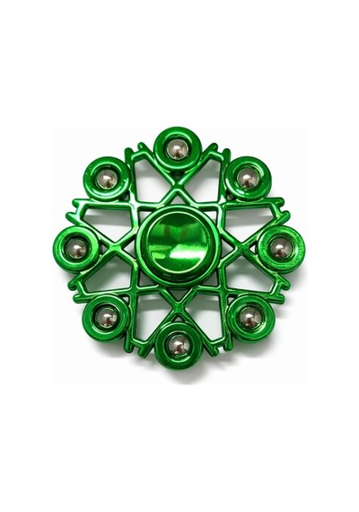 Metal Stres Çarkı Yeşil 4 Farklı Desen Fidget Spinner Stres Atıcı Ve Rahatlatıcı Stres Çarkı