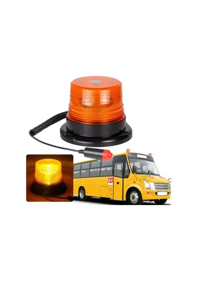 Mıknatıslı Tepe Lambası Turuncu 12v Led Tepe Acil Tehlike Tepe Uyarı Flaşör