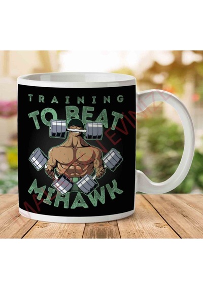 Training To Beat Mihawk Roronoa Zoro Iki Tarafı Baskılı Kupa Bardak Çok Renkli
