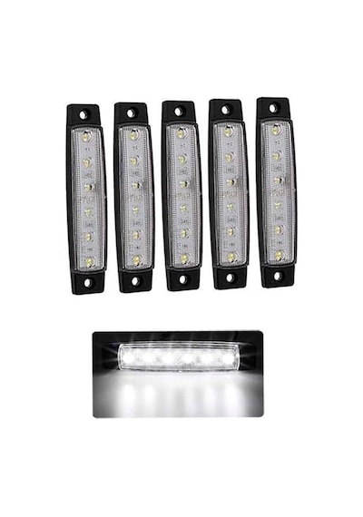 Parmak Led 12-24 Volt Çalışma Özelliği Su Geçirmez 5 Adet Beyaz
