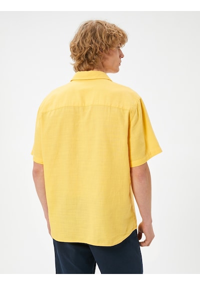 Koton Yazlık Gömlek Kısa Kollu Klasik Yaka Düğmeli Pamuklu Sarı 4sam60034hw Sarı