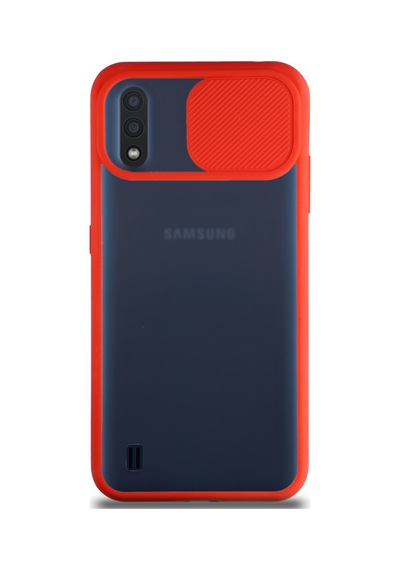 Samsung Galaxy Uyumlu M01 Kapak Lensi Açılır Kapanır Kamera Korumalı Silikon Kılıf