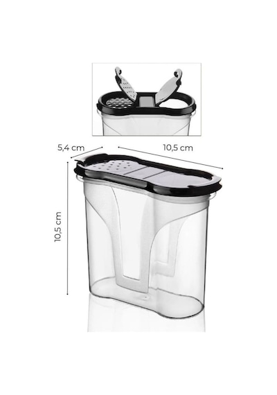 Kapris 6'lı Şeffaf Baharatlık Seti 300ml 00116 Şeffaf