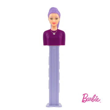 Pez Dispenser Barbie Purple Hair Meyve Aromalı Şekerleme Makinesi Ve Şekerleme Yedekleri