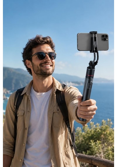 Tripod Çok Amaçlı Mıknatıslı Kumandalı 1.75 Cm Selfie Çubuğu Tt02 Siyah