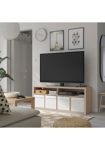 Kallax Tv Sehpası, Ağartılmış Meşe Görünümlü Diğer Kallax Tv Sehpası, Ağartılmış Meşe Görünümlü Diğer