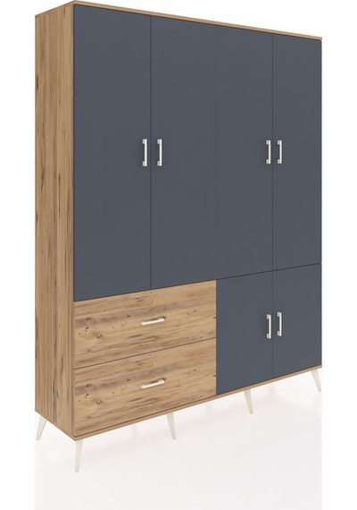 Hyperion Gardrop 5 Raflı 2 Çekmeceli 2 Askılı 176x44x221 Çam-antrasit/çam Antrasit/çam Hyperion Gardrop 5 Raflı 2 Çekmeceli 2 Askılı 176x44x221 Çam-antrasit/çam Antrasit/çam