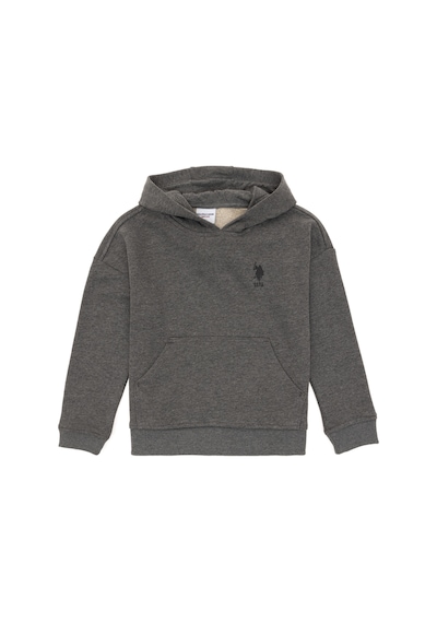 U.S. Polo Assn. Erkek Çocuk Antrasit Melanj Basic Kapüşonlu Sweatshirt 50298269-VR081 U.S. Polo Assn. Erkek Çocuk Antrasit Melanj Basic Kapüşonlu Sweatshirt 50298269-VR081