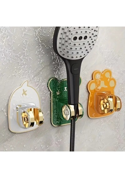 Hayvan Figürlü Yapışkanlı Duş Başlığı Tutucu Hareketli Banyo Duş Askısı 11 cm