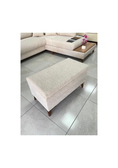 100cm 40cm Sandıklı Puf Krem Krem