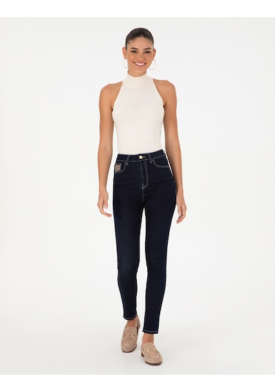 Pierre Cardin Kadın Koyu İndigo Jean Pantolon 50291382-vr089 İndigo