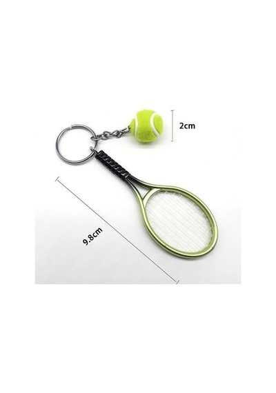 Gerçekçi Tenis Raketi Tasarımlı Şık Anahtarlık Kolye Çanta Süsü Tennis Keychain Çok Renkli