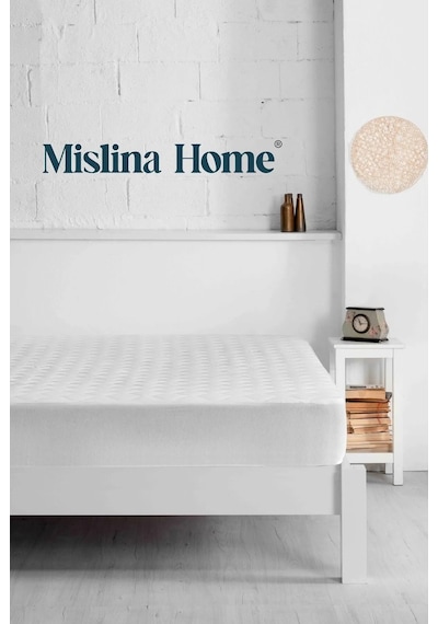 Mislina Home Kapitone Microfiber Fitted Sıvı Geçirmez Tek & Çift Kişilik Yatak Koruyucu Alezi Beyaz