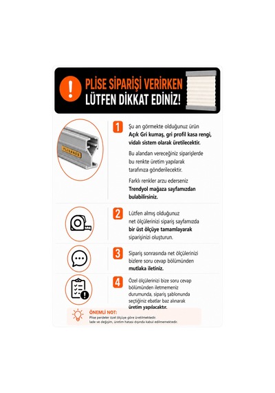 %100 Karartma Plise Perde Açık Gri Kumaş + Gri Profil Kasa Cam Balkon Perdesi