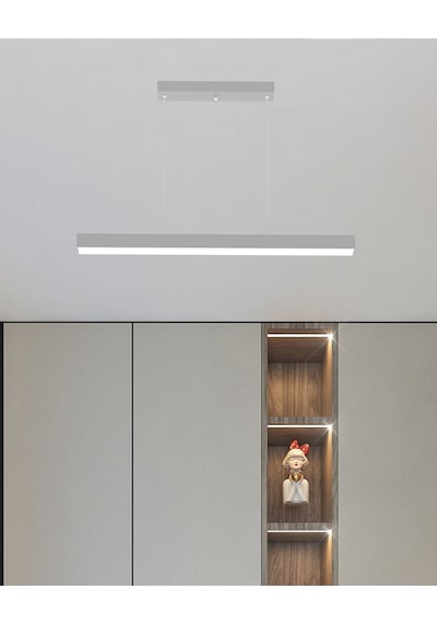 Lineer 80cm Gri Kasa, Beyaz Işık Modern Sarkıt Led Avize GRİ RENK