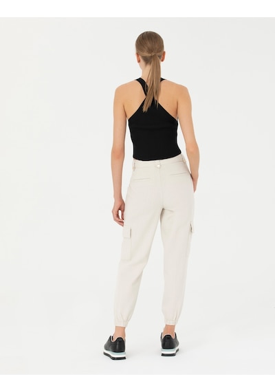 Pierre Cardin Kadın Krem Kanvas / Chino Pantolon 50263722-vr071 Krem