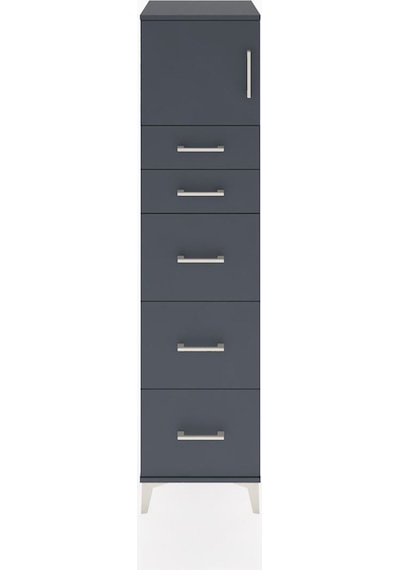 Hyperion Dolap Tek Raflı 5 Çekmeceli Tek Kapaklı 44x44x182 An... Antrasit
