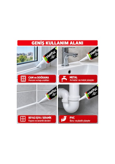 Silikon Mastik 40 Ml Şeffaf Universal Suya Dayanıklı Hızlı Kuruyan Silikon
