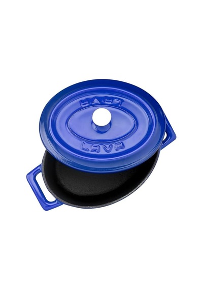 Metal Oval Mini Tencere, Mavi Çok Renkli