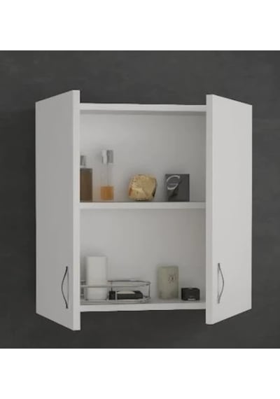 Labelladizayn 2 Kapaklı Banyo Üst Dolabı %100 Mdf Beyaz