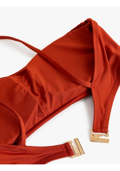 Koton Hafif Destekli Aksesuarlı Tek Omuz Bikini Üstü Kahverengi 5sak10022mm Kahve Koton Hafif Destekli Aksesuarlı Tek Omuz Bikini Üstü Kahverengi 5sak10022mm Kahve