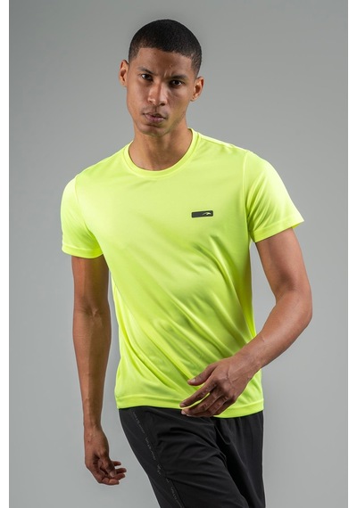Maraton Regular Erkek Bisiklet Yaka Neon Sarı T-shirt Sarı