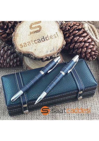 Steel Pen İsme Özel 2 Li Desenli Metal Kalem Seti