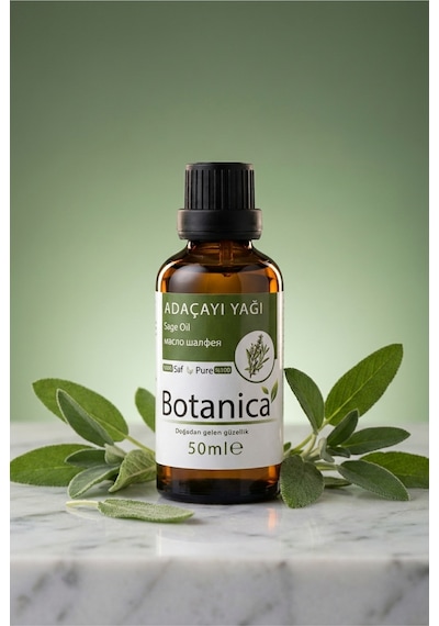 Botanica %100 Saf Adaçayı Yağı Cilt Yenileme Bebek Masajı İçin Doğal Rahatlatıcı Uçucu Bitki Özü 50 Ml 50 ML