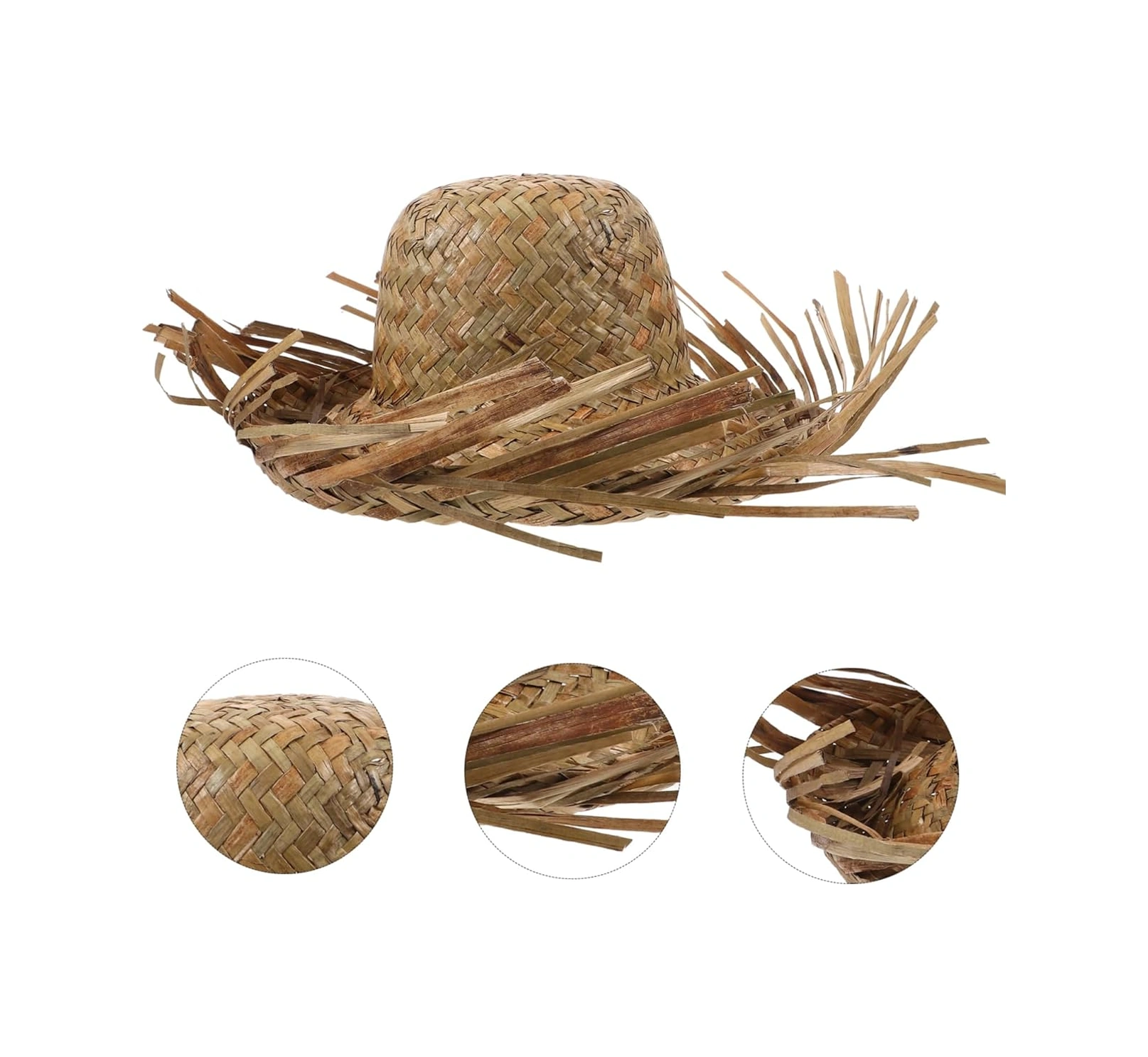 Tropikal Parti Naturel Hasır Hawaii Şapkası 13x36 Cm - Zmff-571191 18
