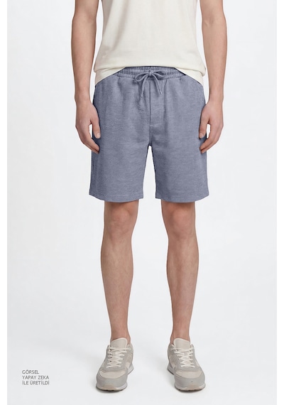 AC&Co / Altınyıldız Classics Erkek Lacı Pamuklu Standart Fit Normal Kesim Beli Bağlamalı Yan Cepli Örme Şort Lacı Lacivert AC&Co / Altınyıldız Classics Erkek Lacı Pamuklu Standart Fit Normal Kesim Beli Bağlamalı Yan Cepli Örme Şort Lacı Lacivert