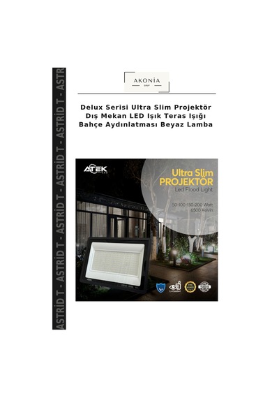 Delux Serisi Ultra Slim Projektör Dış Mekan Led Işık Teras Işığı Bahçe Aydınlatması Beyaz Lamba