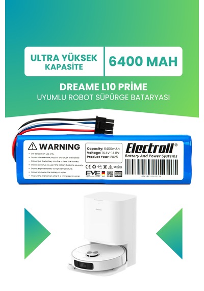 Dreame L10 Prime Uyumlu Batarya 6400mah Pil