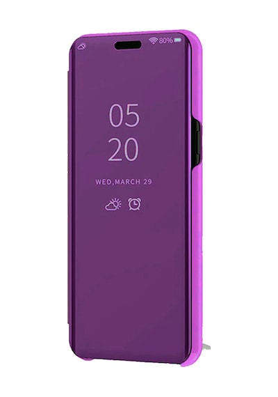 Huawei Y7 Prime 2019 Uyumlu Aynalı Kapaklı Lüx Kılıf Mor